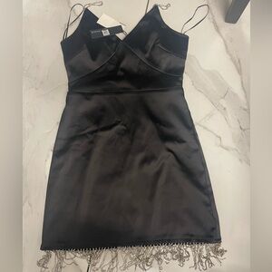 Lucy‎ Paris Black Satin Mini Dress